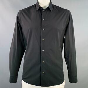 EMPORIO ARMANI Size XXL Black Polyamide Blend Long Sleeve Shirt